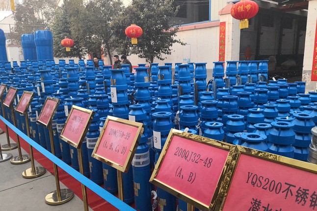 公司2019年度潛水泵、深井泵、污水泵、管道泵等產品展示現(xiàn)場